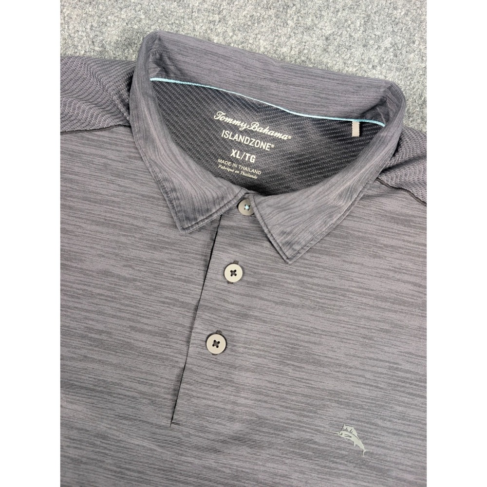 Tommy Bahama Islandzone Palm Coast Polo Shirt Mens‎ XL Gray Performance